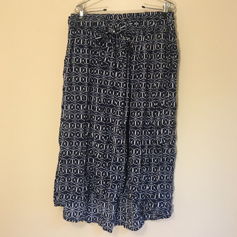 Midi Skirt - Blue Tie-Dye Pattern